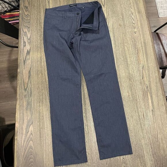 Kenneth Cole Mens Dress Pants Flat Front Mid Rise Cotton Blend Navy Size 34x32 - Picture 1 of 12